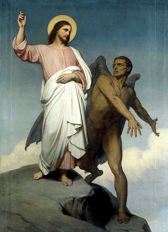 Jezus en de duivel in de woestijn
